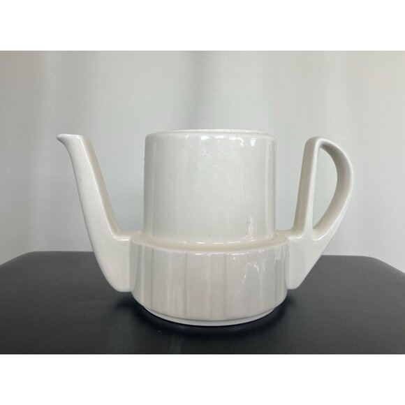 Vintage Mid Century Bauhaus WMF Porcelain Teapot, Ivory With Top, No Chips - Picture 1 of 12